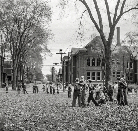 Photo showing: Back-to-School -- October 1941. Fall activities in Little Falls, New York.