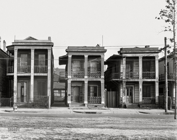 Photo showing: White Ribbon -- February 1936. Frame houses. New Orleans, Louisiana.