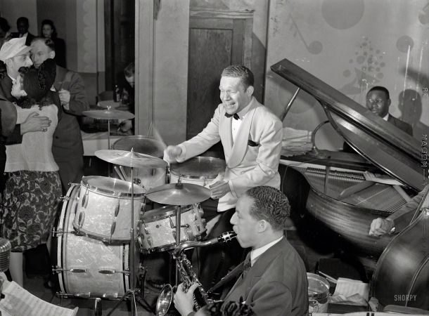 Photo showing: Night Life -- April 1942. Drummer 'Red' Saunders and his band at the Club DeLisa, Chicago.