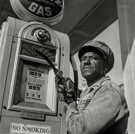Photo showing: American Gas -- November 1942. Washington, D.C. Negro mechanic for the Amoco oil company.