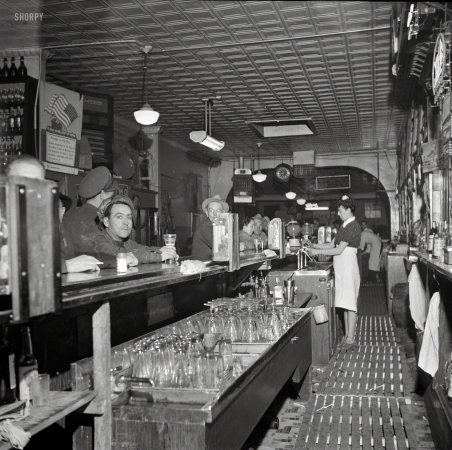 Photo showing: At the Bar -- February 1943. From photos taken in and around Albuquerque, New Mexico.