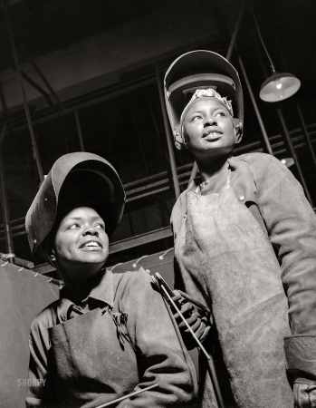Photo showing: Women Welders -- June 1943. New Britain, Connecticut. Women welders at the Landers, Frary, and Clark plant.
