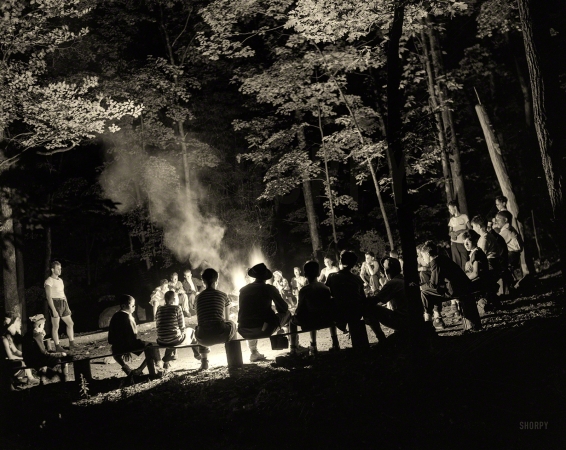 Photo showing: Campfire Boys -- August 1943. Southfields, N.Y. Interracial activities at Camp Nathan Hale, where children are aided by the Methodist Camp Service. 