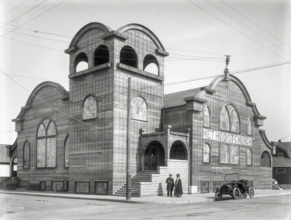 Photo showing: First Methodist -- Richmond, California, circa 1912. First Wesley Methodist Episcopal Church.
