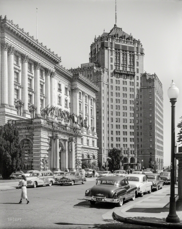 Photo showing: Grand Entrance. -- San Francisco, 1952. Fairmont and Mark Hopkins hotels.