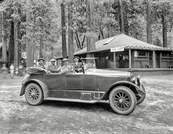 Photo showing: Camp Curry Economy Run -- May 1920. Yosemite National Park. Prize Cup, Fourth Annual AAA Economy Run, Los Angeles to Camp Curry.