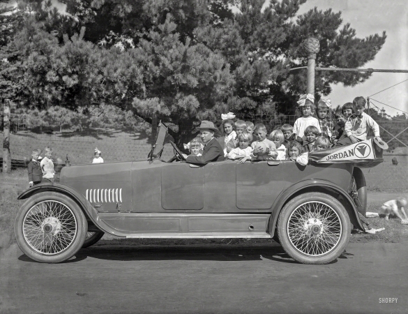 Photo showing: Bring the Kids -- San Francisco circa 1917. Jordan touring car with children.