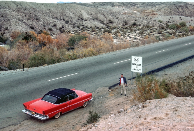 Photo showing: Under the Radar -- March 1963, somewhere along Route 66 in California.