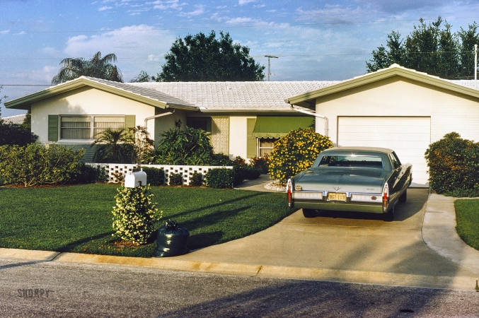 Photo showing: Snow Birds -- November 1973. New Jersey Cadillac, South Florida house.