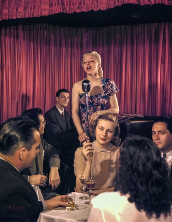 Photo showing: Lounge Act -- New York circa 1948. Jazz singer at the Onyx Club on 52nd Street.