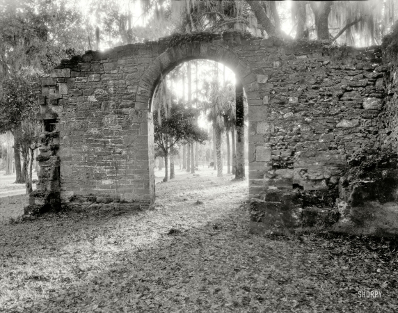 Photo showing: Old Smyrna -- Volusia County, Florida, circa 1936. Ruins of monastery, New Smyrna.