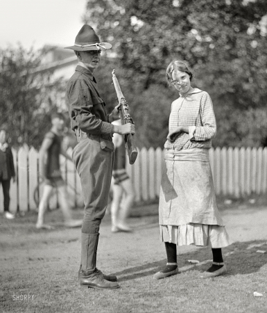 Photo showing: Arms and the Girl -- National Guard, District of Columbia, in camp, 1915.