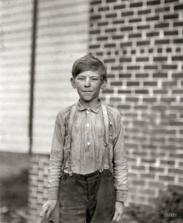 Photo showing: Charley Humble -- May 1913. Randleman, N.C. Charley Humble. Said he was 10 years old. Has a regular job. Been
helping his sister for some months in the Deep River Mills. Mother and sister work. Father deserted.