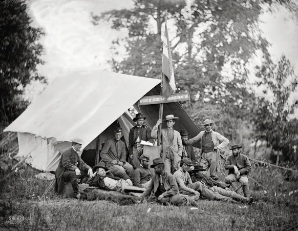 Photo showing: Camp Casual -- June 1863. Fairfax Courthouse, Virginia. Capt. J.B. Howard, Office of Assistant Quartermaster, Army of the Potomac. 