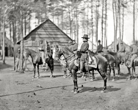 Photo showing: Rufus Rides Again -- April 1864. Brandy Station, Virginia. Gen. Rufus Ingalls on horseback.