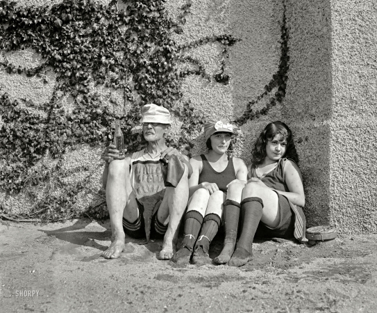 Photo showing: Hanging Out -- July 1922. Washington, D.C. Kallipolis Grotto, Potomac bathing beach.