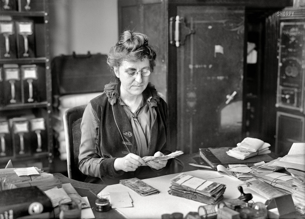Photo showing: Miss Dead Letter -- Washington, D.C., 1916. Miss Clara R.A. Nelson, Dead Letter Office.