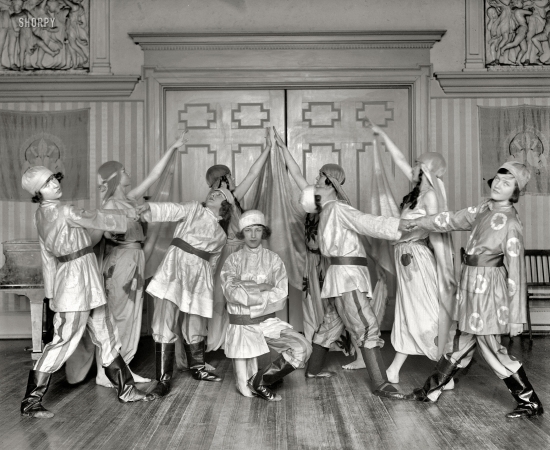 Photo showing: Russian Dancers -- April 9, 1923. Washington, D.C. Paul Tchernikoff dancers,
Russian Village Fair at Wardman Park Inn.