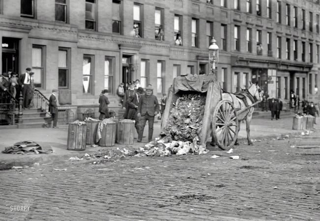 Photo showing: What a Dump! -- November 13, 1911. New York streets during garbage strike.