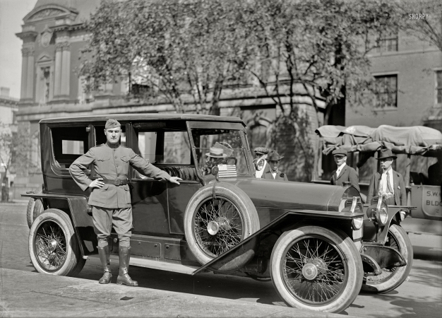 Photo showing: Army Dually -- U.S. Army General John J. Pershing's car and driver in 1918 in Washington, D.C.