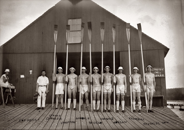 Photo showing: Harvard Varsity Eight -- The Harvard varsity crew team on June 18, 1913.