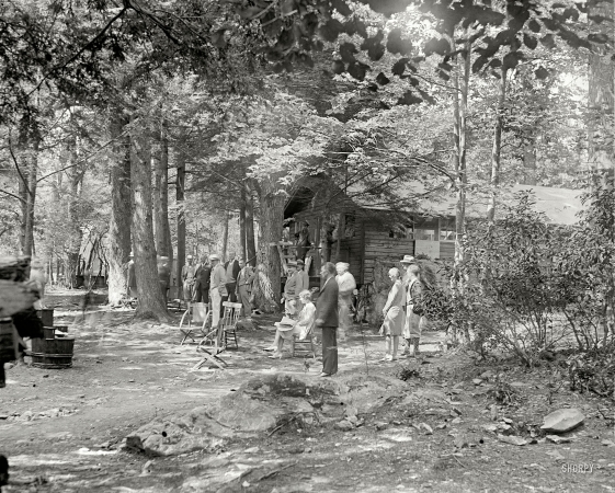 Photo showing: Presidential Retreat -- Aug. 17, 1929. President Herbert Hoover's rustic reatreat in Madison
County, Va., on the Rapidan River in Shenandoah National Park.