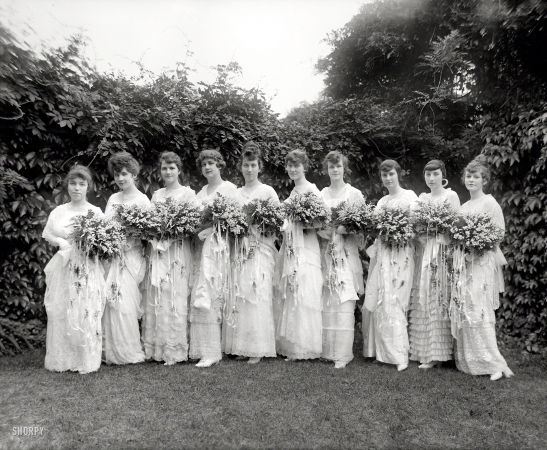 Photo showing: The Belles of Belcourt -- Washington, D.C., circa 1918. Belcourt Seminary graduating class.