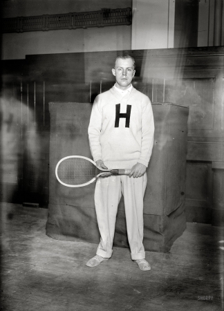 Photo showing: Your Serve! -- New York, 1915. E.H. Whitney -- Harvard tennis.