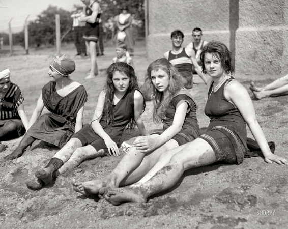 Photo showing: Dirty Girls -- Washington, D.C., circa 1922. Potomac bathing beach.