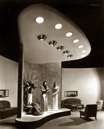 Photo showing: Quality Dress Salon -- 1940. L. Bamberger & Co., Newark, New Jersey. Quality Dress Salon. Raymond Loewy Corp., architect.