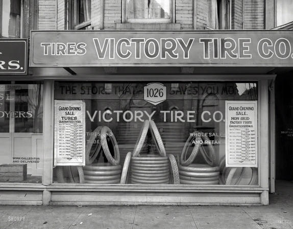 Photo showing: Victory Tire -- Washington, D.C., circa 1920. Victory Tire Co., 14th Street N.W.