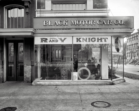 Photo showing: Black Knight -- Washington, D.C., circa 1920. Black Motor Car Co., 14th Street N.W.