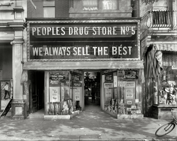 Photo showing: Peoples Drug No. 5 -- Washington, D.C., circa 1920. People's Drug Store No. 5, 804 8th Street N.E.