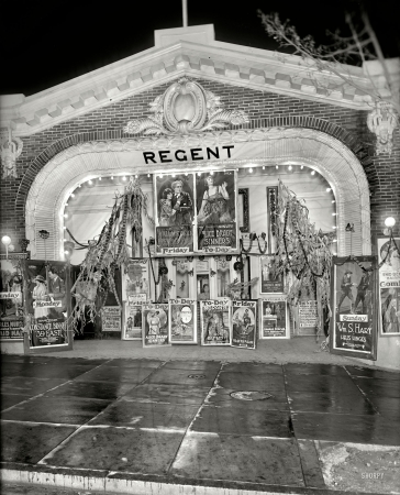 Photo showing: The Regent Theater -- October 1920. Washington, D.C. Theater impresario Sidney Lust's 18th Street cinema decorated for Halloween.