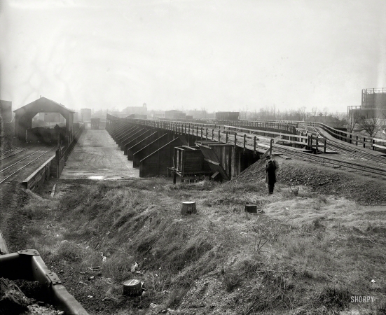 Photo showing: The Coalyard -- Washington, D.C, circa 1920. Chesapeake & Potomac Coal Co. yards.