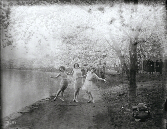 Photo showing: Rites of Spring -- Washington, D.C., circa 1927. Cherry blossoms -- dancers at Tidal Basin.