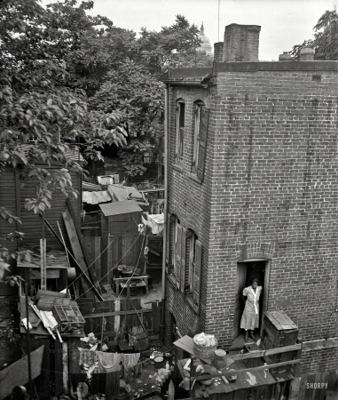 Photo showing: D.C. Tenement -- Summer 1935. Washington, D.C., alley dwelling.