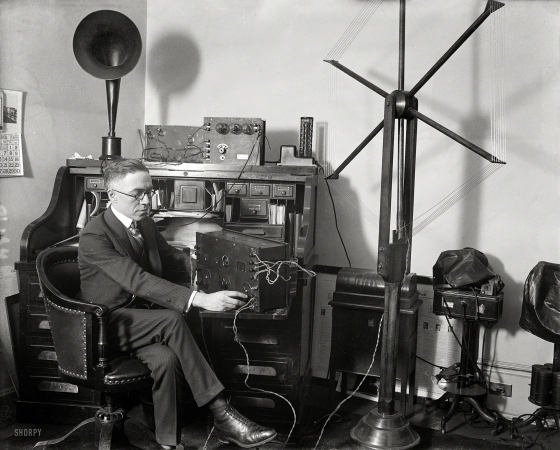 Photo showing: Well Connected -- Dec. 19, 1922. Washington, D.C. Rep. Vincent M. Brennan of Michigan
listening in at his office to the debates on the floor of the House.