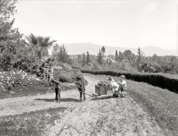 Photo showing: Eeyore Express -- California circa 1904. Our baggage is coming on ahead.