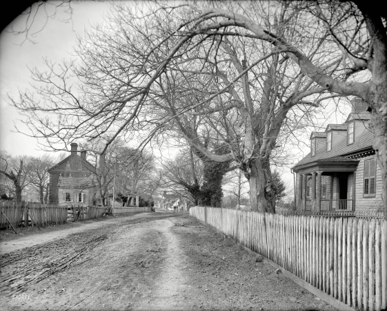 Photo showing: Yorktown Pickets -- A street in Yorktown, Virginia circa 1903.