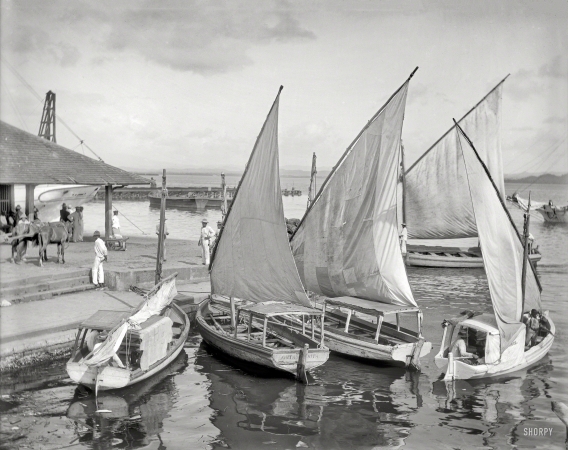 Photo showing: San Juan Sailboats -- Puerto Rico circa 1906. Native sailboats -- San Juan.