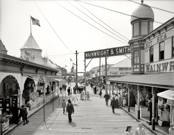 Photo showing: Nuisances Prohibited -- Long Island circa 1903. The Bowery -- Rockaway, New York.