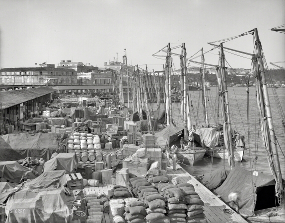 Photo showing: Cuban Cargo -- Circa 1904. Muelle San Francisco, Havana.