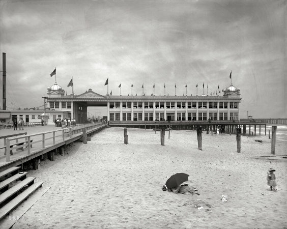 Photo showing: The Bathing Office -- The Jersey Shore circa 1905. The casino at Asbury Park.