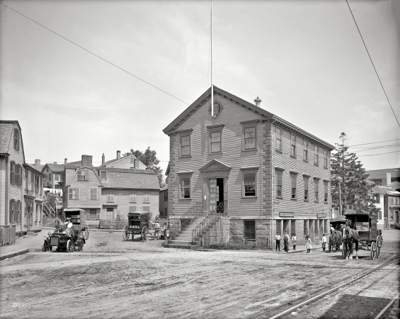 Photo showing: Our Little Town -- Circa 1906. Old town hall -- Marblehead, Massachusetts.