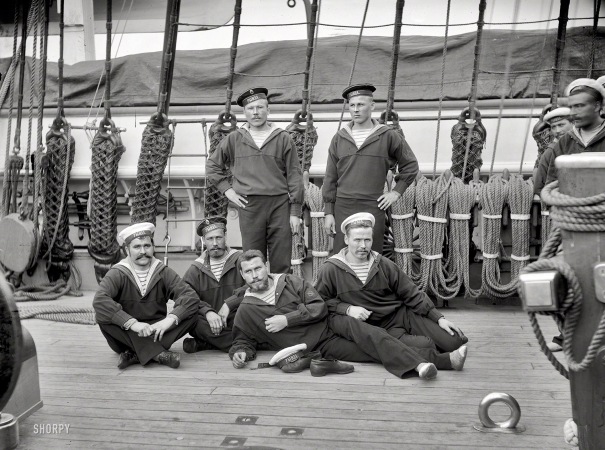 Photo showing: Russian Navy -- New York, 1893. Columbian Naval Review. Group of sailors, Imperial Russian Navy.