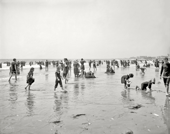 Photo showing: So Many Summers Ago -- The Jersey Shore circa 1905. On the beach at Atlantic City.