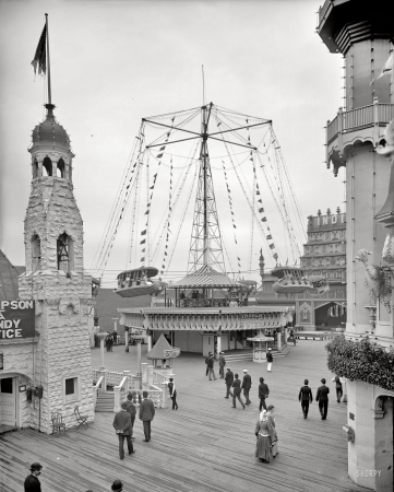 Photo showing: Traver Circle Swing -- New York circa 1905. Luna Park circle swing, Coney Island.