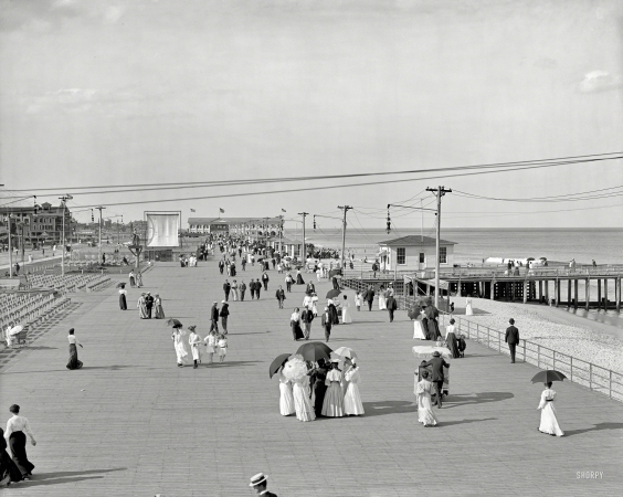 Photo showing: Asbury Park Promenade -- The Jersey Shore circa 1905. Boardwalk at Asbury Park.