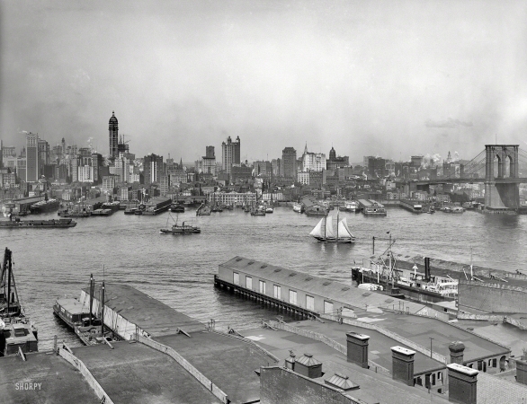 Photo showing: Manhattan Rising -- Manhattan circa 1907. The heart of New York from Brooklyn.